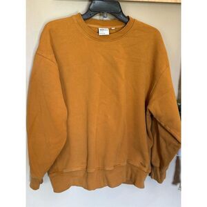 TNA Women's Golden Yellow Sweatfleece Cozy Fleece Sweatshirt Size M Casual